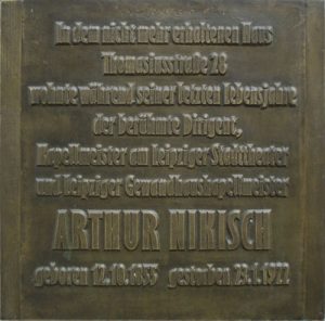 Gedenktafel für Arthur Nikisch, Nikischplatz, Leipzig. Entwurf Harald Alff