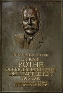 Gedenktafel für OBM Karl Rothe. Entwurf Harald Alff