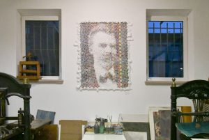 Friedrich Nietzsche-Portrait in der Ausstellung »Der Tanzende Stern« bei hochdruckpartner-ausstellung